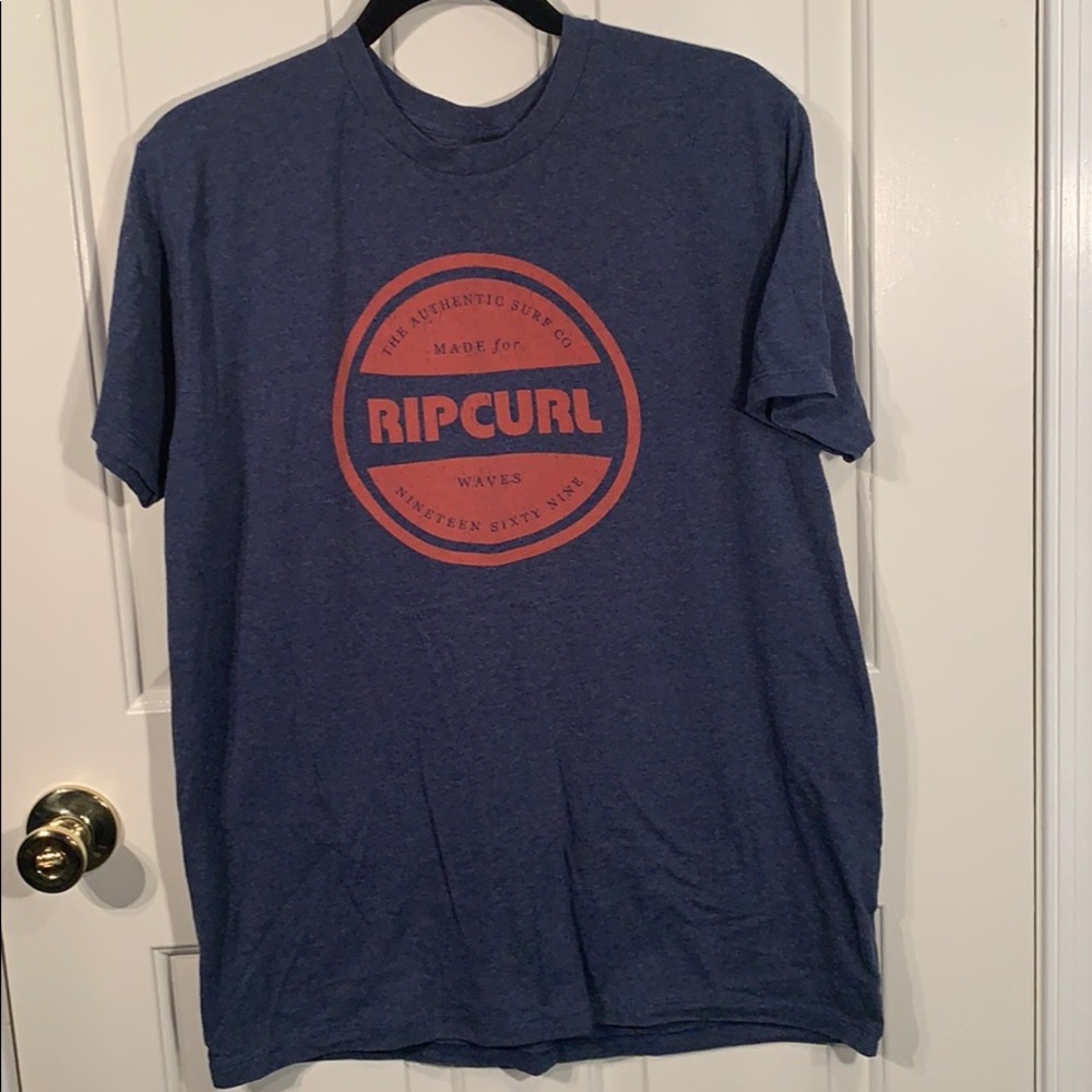 Blue and red rip curl Logo tee size large